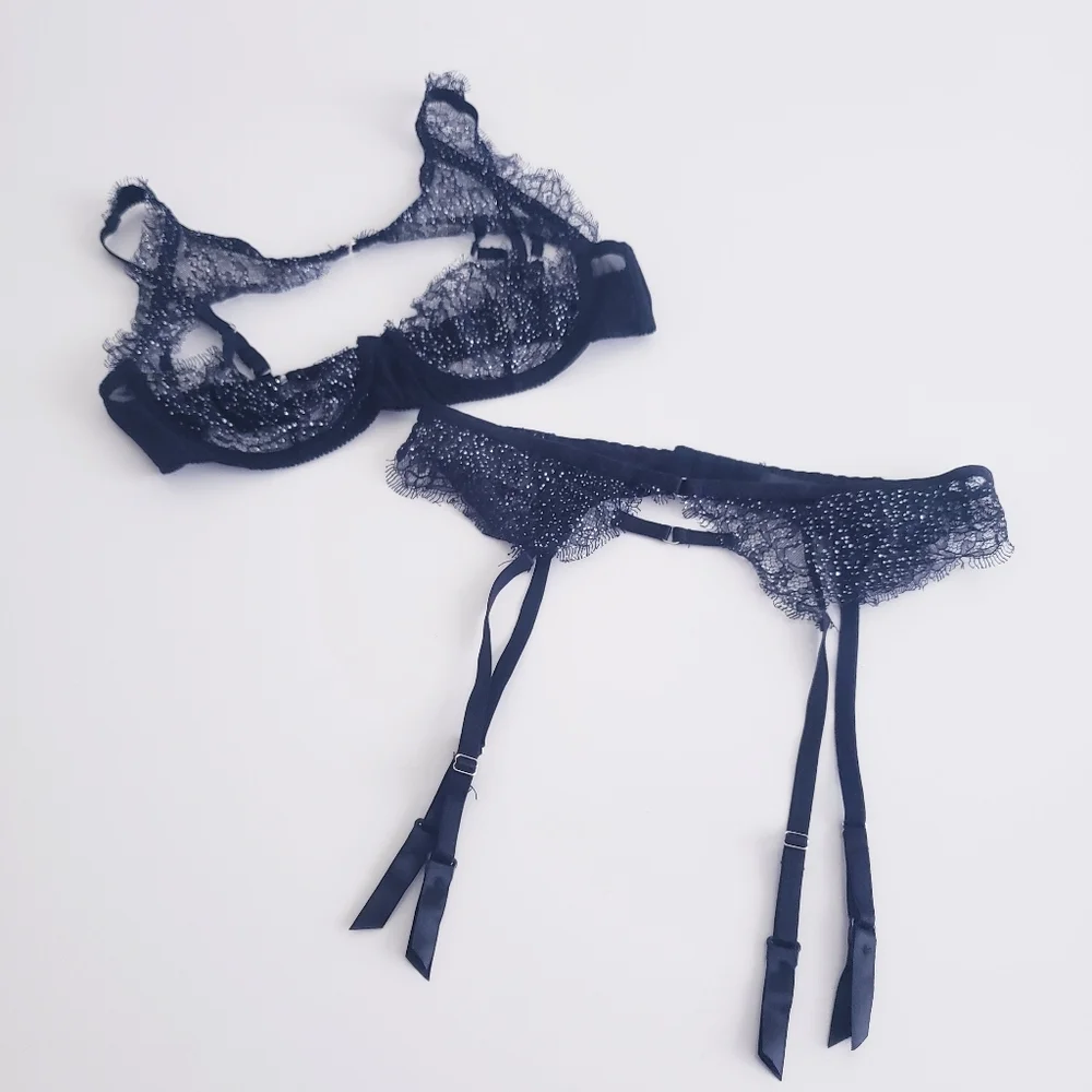 Love You Sexy Lace Bra Garter Set